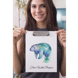 Oceanic Whisper Manatee, custom Klemmbrett