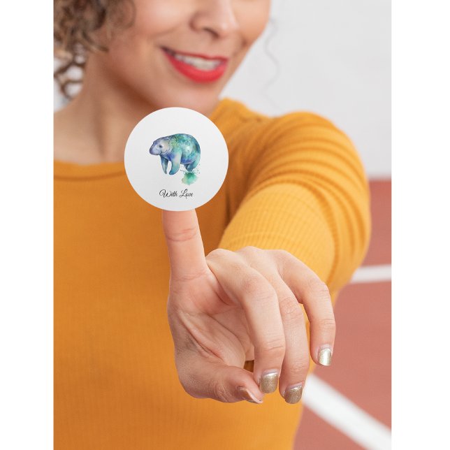 Oceanic Whisper Manatee, custom Runder Aufkleber (Von Creator hochgeladen)