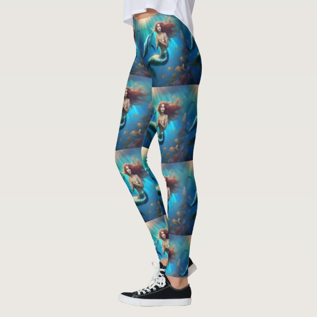 "Ocean's Dance: Eine Meerjungfrau und Delphinfahrt Leggings (Links)