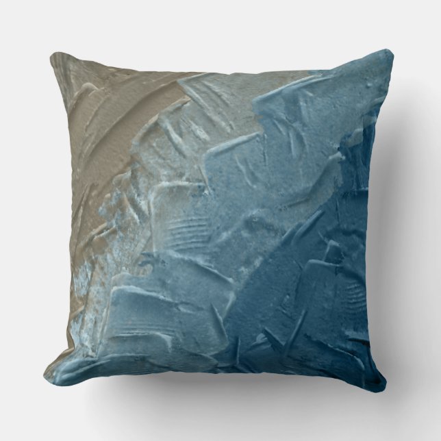 Ocean's Edge: Ein digitales Bild der Ruhe Kissen (Vorderseite)