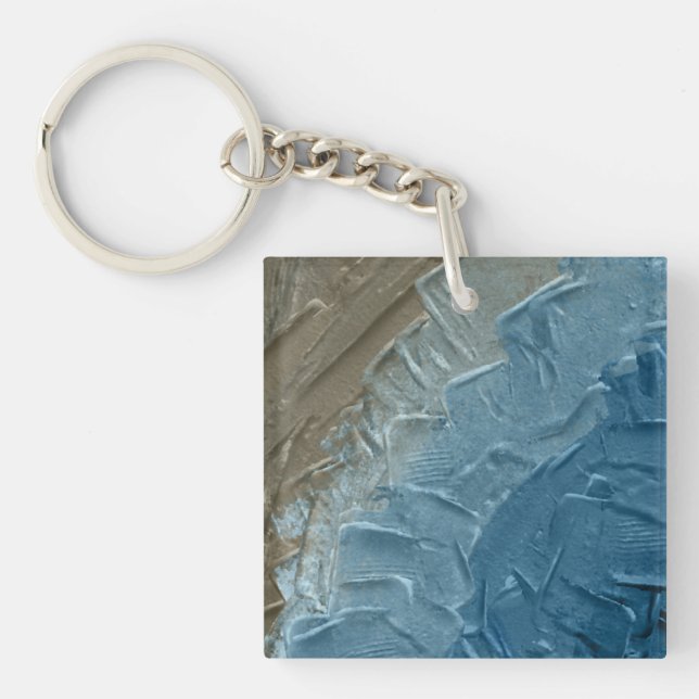 Ocean's Edge: Ein digitales Bild der Ruhe Schlüsselanhänger (Vorderseite)