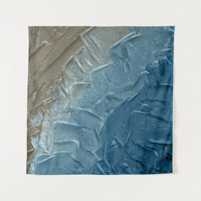 Ocean's Edge: Ein digitales Bild der Ruhe Wandteppich (Vorderseite)