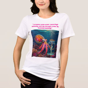 "Ocean's Silent Captive" - Octopus Portrait Tri-Blend Shirt