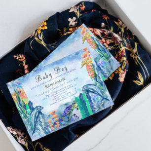OceanSea Animals Baby Boy Shower Einladung