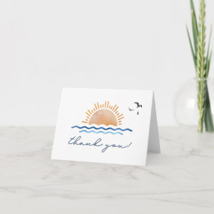 OCEANSIDE Aquarell Strand Ozean Sonnenuntergang Vö Dankeskarte