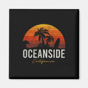 Oceanside Beach California Palms Vacation Surf Sun Magnet