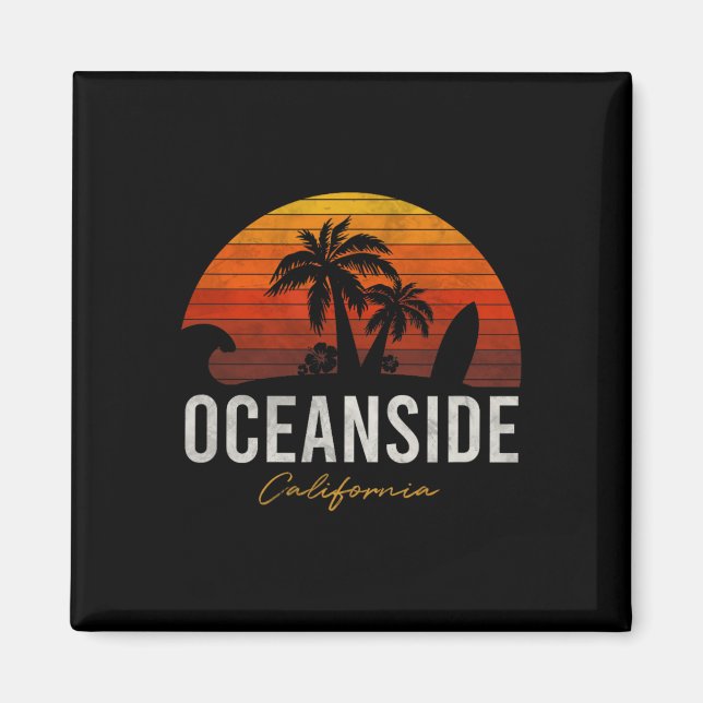 Oceanside Beach California Palms Vacation Surf Sun Magnet (Vorne)