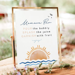 OCEANSIDE Beach Tropical Sunset Momosa Bar Sign Poster