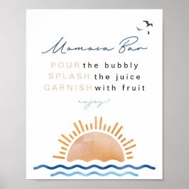 OCEANSIDE Beach Tropical Sunset Momosa Bar Sign Poster