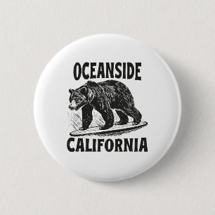 Oceanside Kalifornien Ca Retro Surfer Strand Surf Button