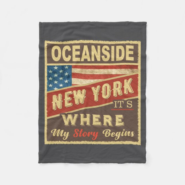 Oceanside Ny Hier Beginnt Meine Geschichte _1  Fleecedecke (Vorderseite)