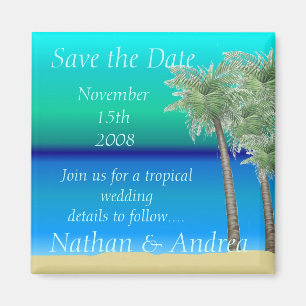Oceanview tropisch Save the Date Magnet