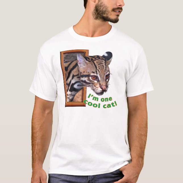 Ocelot-"coole Katzen-" T - Shirt (Vorderseite)