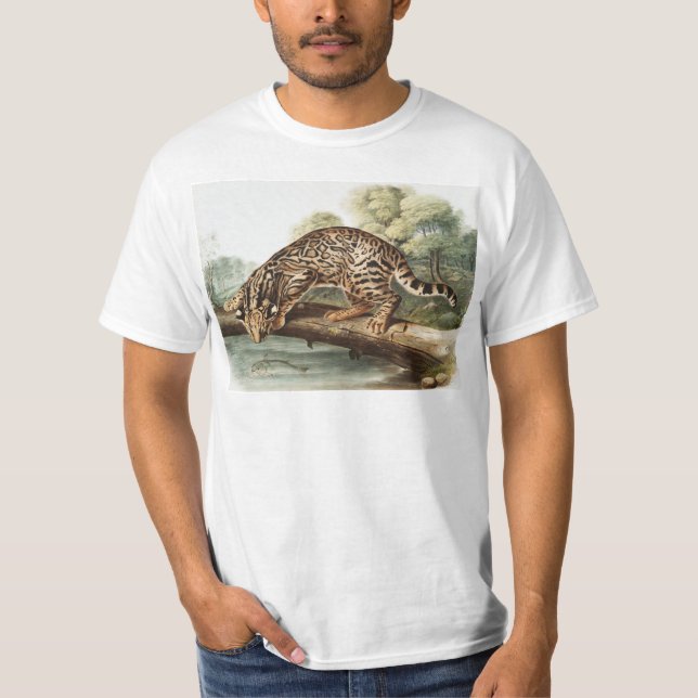 Ocelot, Leopard Cat (Felis pardalis) Illustration T-Shirt (Vorderseite)