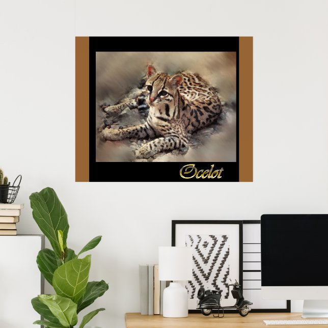 Ocelot Wild Cat Lovers Poster (Heimbüro)