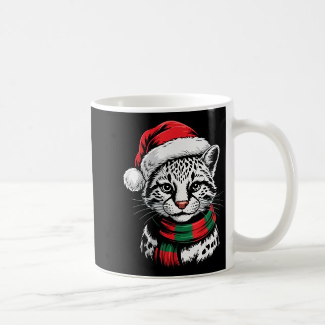 Ocelot Xmas Santa Hat F Christmas Costume  Kaffeetasse (Rechts)