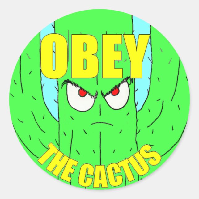 Ochbey Der Cactus Round Aufkleber (Vorderseite)