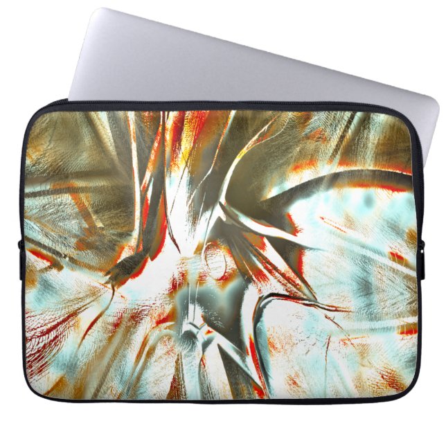 Ochere Textur mit pixeliertem Kink und Kratzern Laptopschutzhülle (Vorderseite)