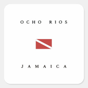Ocho Rios Jamaica Scuba Dive Flag Quadratischer Aufkleber