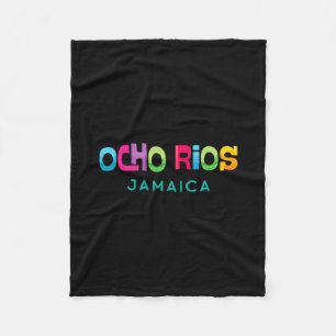 Ocho Rios Jamaika Retro Tropical Design Fleecedecke
