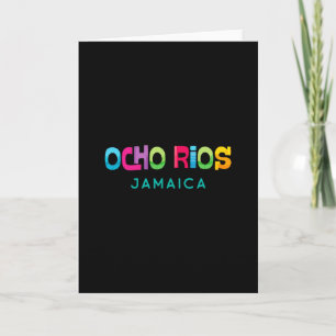 Ocho Rios Jamaika Retro-Tropisches Design  Karte