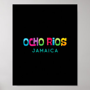 Ocho Rios Jamaika Retro-Tropisches Design Poster