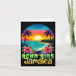 Ocho Rios Jamaika Strand Tropischer Sonnenuntergan Karte