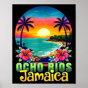 Ocho Rios Jamaika Strand tropischer Sonnenuntergan Poster