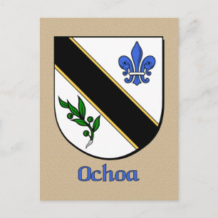 Ochoa-Familie Heraldic Shield Postkarte