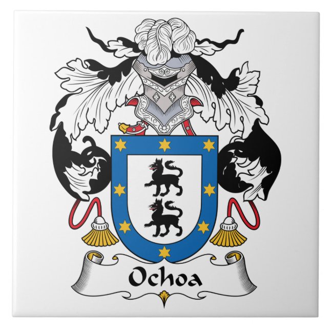 Ochoa Familienwappen Fliese (Vorderseite)