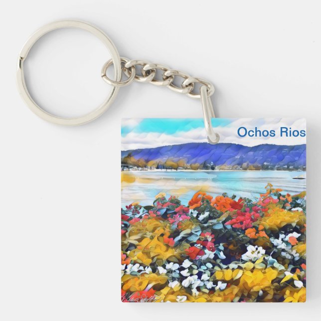 Ochos Rios Neon Pop Art Florenz Schlüsselanhänger (Vorderseite)