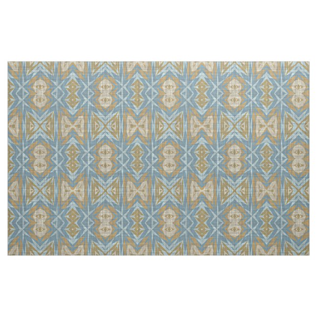 Ochre Beige Aquamarin Blue Eclectic Ethnic Look Stoff (Fat Quarter (45,7 x 55,9 cm))