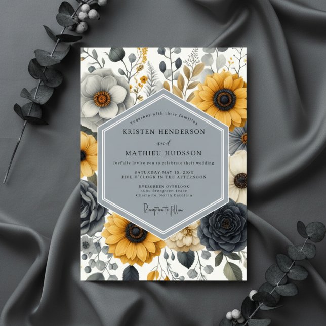 Ochre Botanical Romance Wedding Einladung (Von Creator hochgeladen)