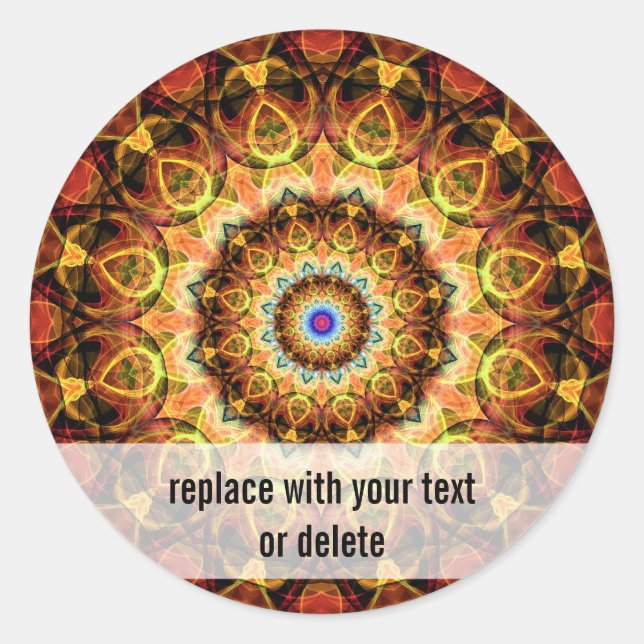 Ochre Burned Glass kaleidoscope Runder Aufkleber (Vorderseite)