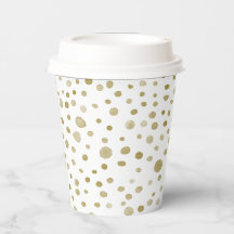 Ochre Confetti Wasserfarbe Dots Papier Cup