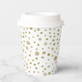 Ochre Confetti Wasserfarbe Dots Papier Cup Pappbecher