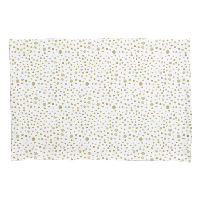 Ochre Confetti Wasserfarbe Dots Pillowcase Kissenbezug (Vorderseite)