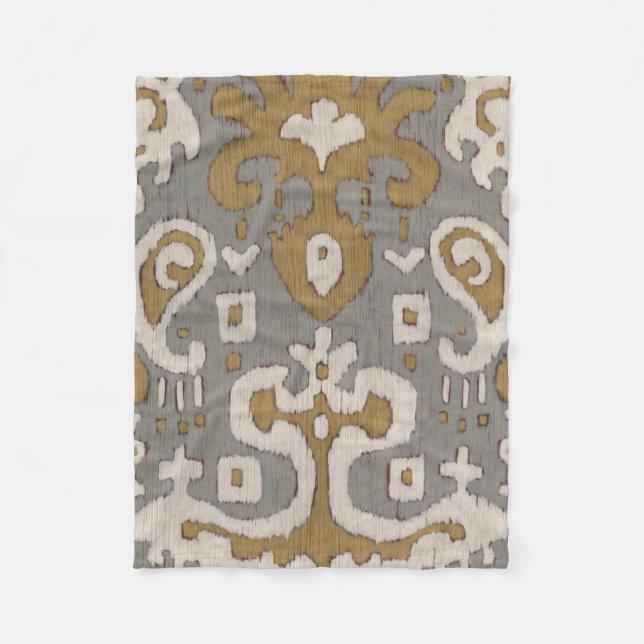Ochre Ikat I Fleecedecke (Vorderseite)