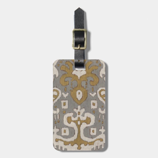 Ochre Ikat I Gepäckanhänger (Vorderseite vertikal)
