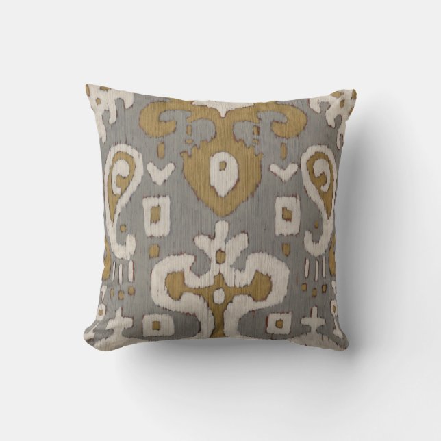 Ochre Ikat I Kissen (Vorderseite)