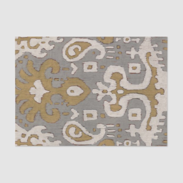 Ochre Ikat I Seidenpapier (Vorderseite)