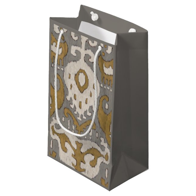 Ochre Ikat II Kleine Geschenktüte (Vorderseite Schrägansicht)