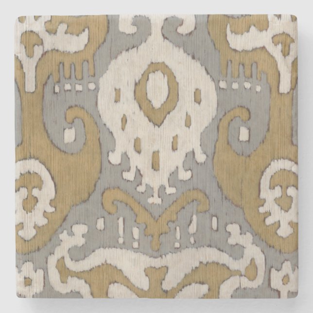 Ochre Ikat II Steinuntersetzer (Vorderseite)