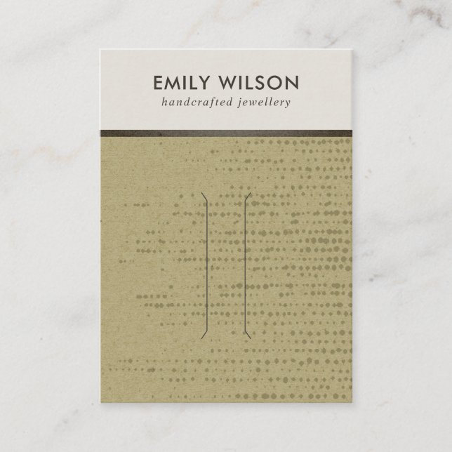 OCHRE KRAFT WHITE DOTS HAIR CLIP DISPLAY CARD VISITENKARTE (Vorderseite)