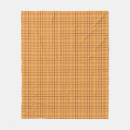 Ochre Tartan Muster Fleece Blanket
