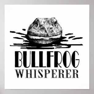 Ochsenfroschwhisperer-lustiger Frosch-Jäger Poster