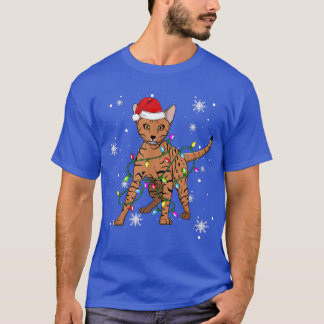 Ocicat Cat Christmas Light Christmas Cat Weihnacht T-Shirt