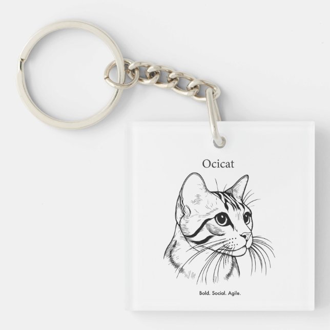Ocicat Cat Portrait Schlüsselanhänger (Vorderseite)