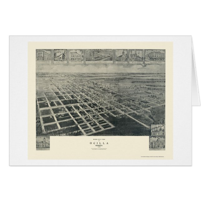 Ocilla, panoramische Karte GA - 1908 (Vorderseite (Horizontal))