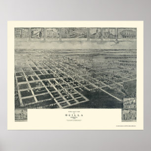 Ocilla, panoramische Karte GA - 1908 Poster